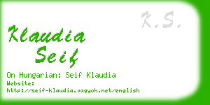 klaudia seif business card